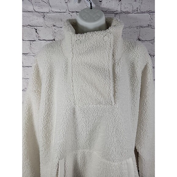Womens Haven Well Within Sherpa Fleece White Pullover Button Mock Neck XL - Picture 5 of 8
